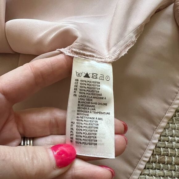 H&m Light Satin Blush Prairie Style Dress - Picture 9 of 14